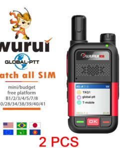 2PCS Wurui N8 global-ptt POC walkie talkie internet 4G Two-way radio commutator long range GSM phones telecommunications 1000km